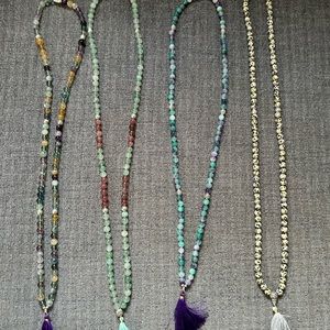 Custom malas choose purpose and coloration. Price based on crystals. $50-75.
